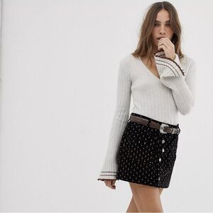 Free People We the Free Joanie Printed Corduroy Mini Skirt